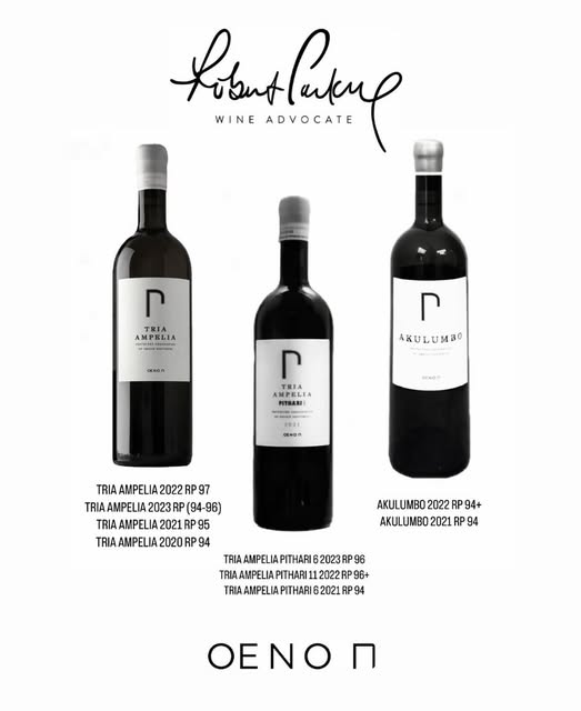 Oeno P Tria Ampelia 2021 Assyrtiko (Three single vineyards) 750ml RP 95
